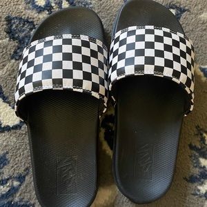 vans checkered slides